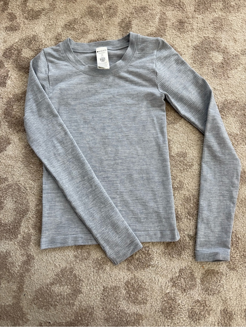 Athleta Ribbed Crewneck Tops - Blue, Green, Gray, Pink. 4 piece bundle. - Picture 7 of 9